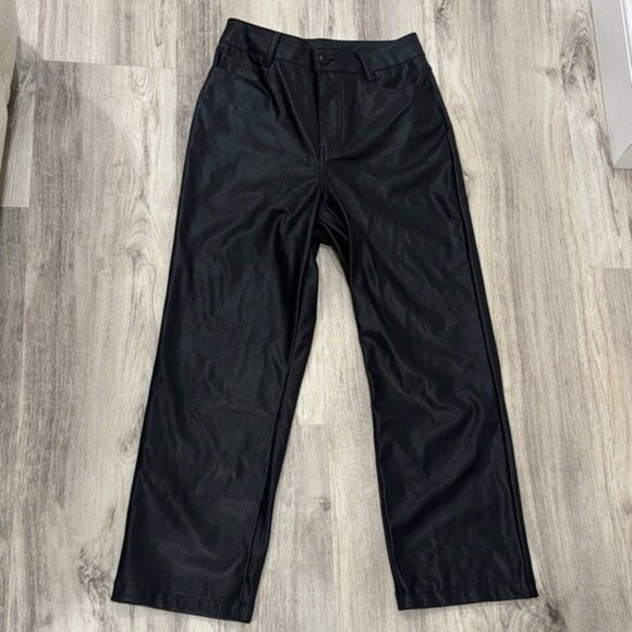 Ci Sono Black Faux Leather Trousers size 7 NWT - Picture 1 of 9
